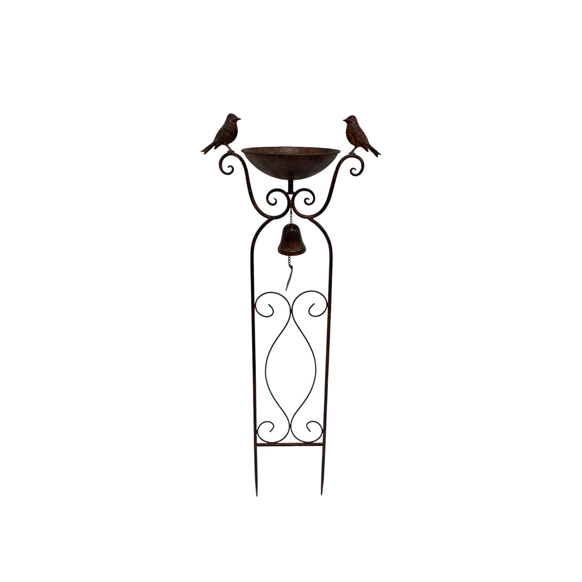 Birdfeeder Stake w Birds & Fleur-De-Lis 90cm