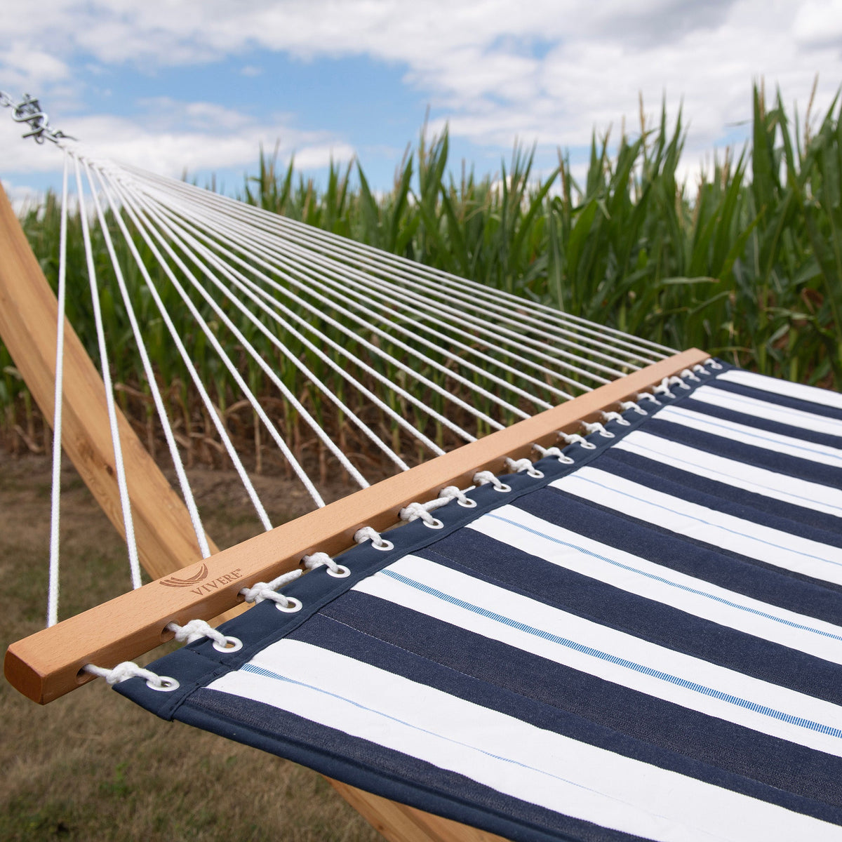 Vivere Sunbrella Quilted Spreader Bar Hammock (Double) - Harbor