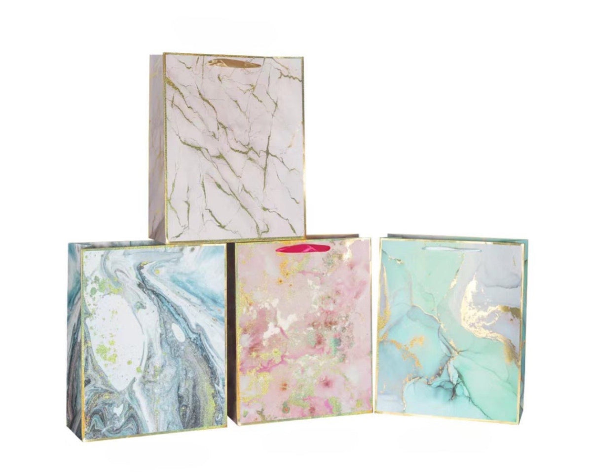 bulk 24 Medium Holographic Marble Gift Bag4cm