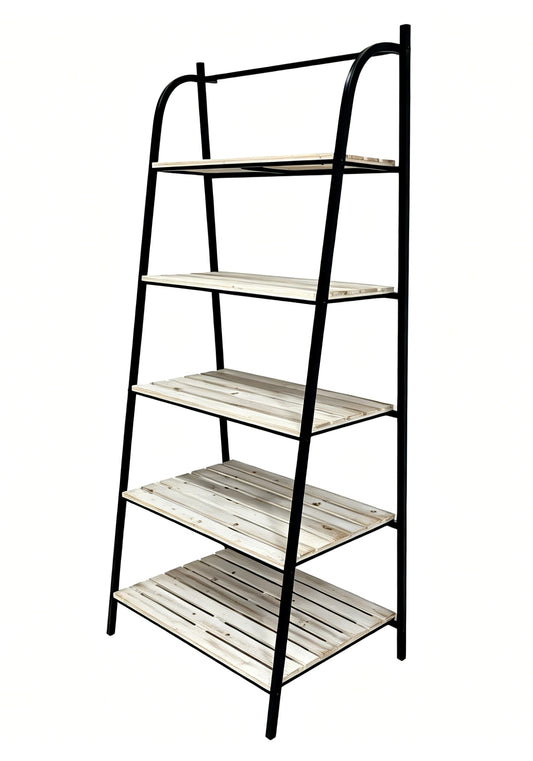 5 Tier Wooden Rack w/ Metal Frame 189cm