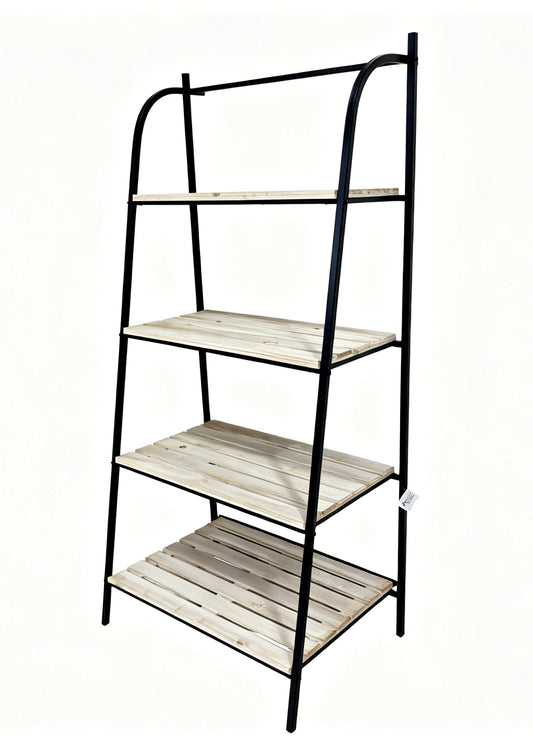 4 Tier Wooden Rack w/ Metal Frame 152cm