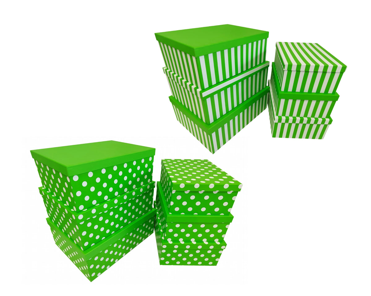 Bulk 2 Green Dots And Strip Gift Box Set 18 43x34x16cm