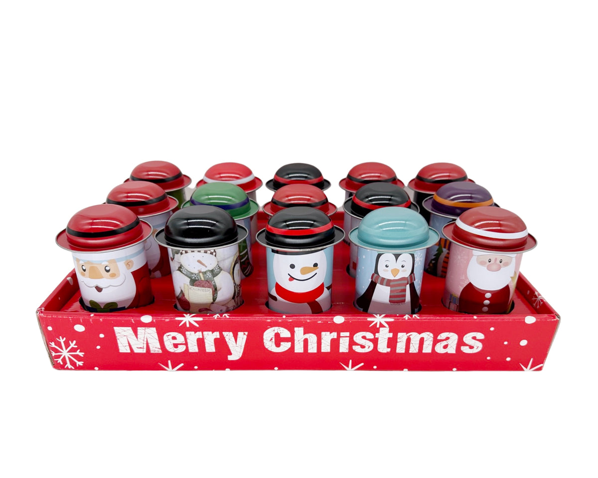 bulk 15 Xmas Tin Hat Shape 13cm