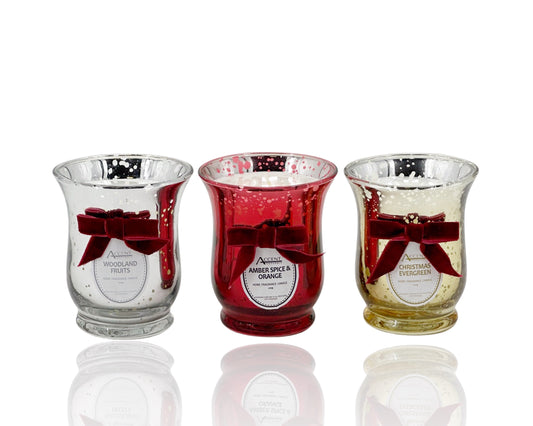 bulk 24 Xmas Scented Candle Metalic w/ Bow 9cm