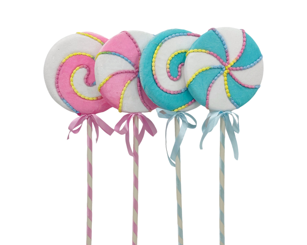 Bulk 8 Xmas Candy Pop P/w&b/w Lollypops Lrg 4 Asst 25x4x71cm