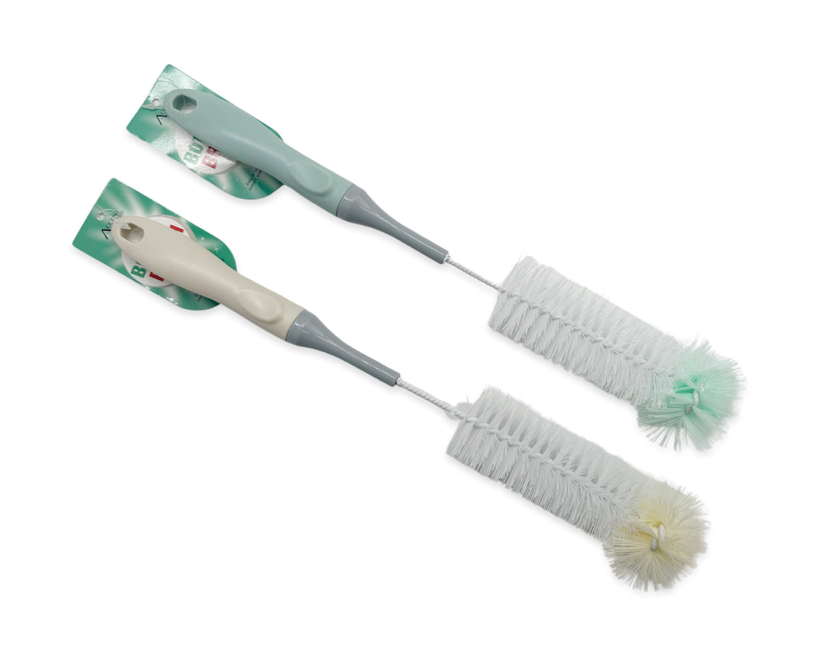 Bulk 24 Plastic Bottle Brush 6x6x39cm 2 Asst