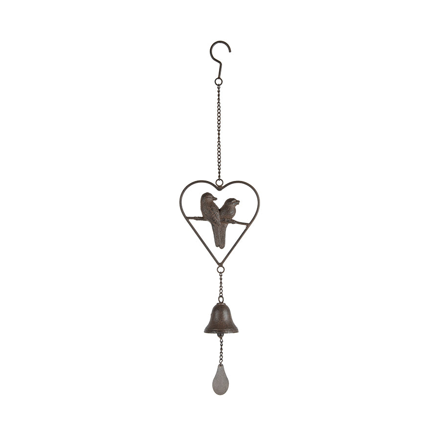 Birds in Heart Hanging Bell 66cm