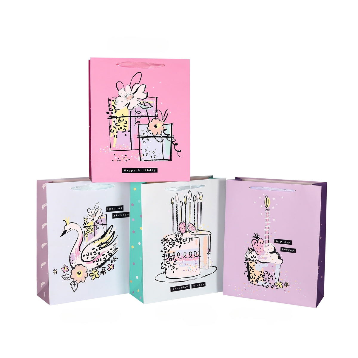 bulk 24 Medium Happy Birthday Gift Bag3cm