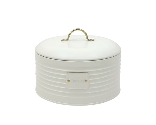 Corrugated Metal Cookie Storage Tin 21cm