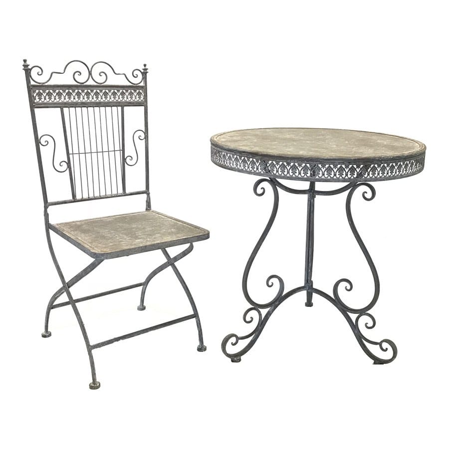 Baroque Round Table & 2 Chairs Set