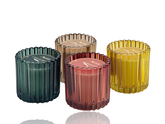 bulk 24 Ripple Scented Glass Jar Candle 125G Assorted
