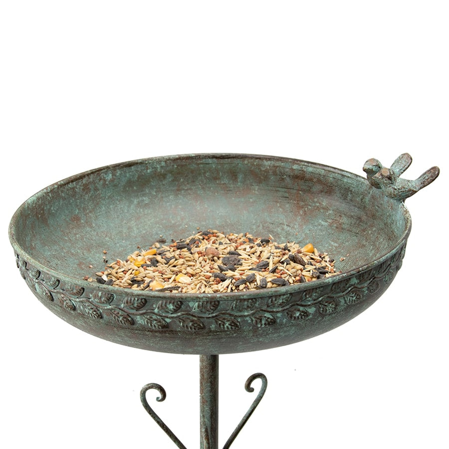 Ornate Round Birdbath w Bird 76cm - Image 3