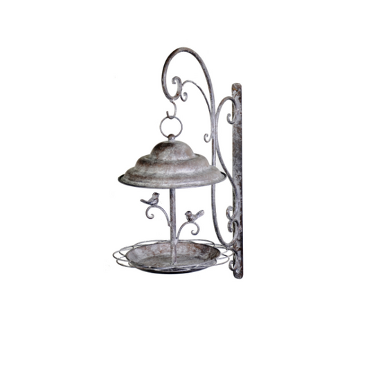 Hanging Dome Birdfeeder w/ Birds on bracket 28x63cm