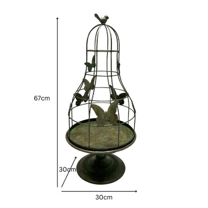 Distressed Green Footed Cloche w Butterflies 67cm - Image 3