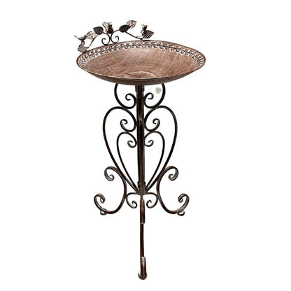 Leafy Birdbath / Bird Feeder w Embellished Legs 80cm - Image 3