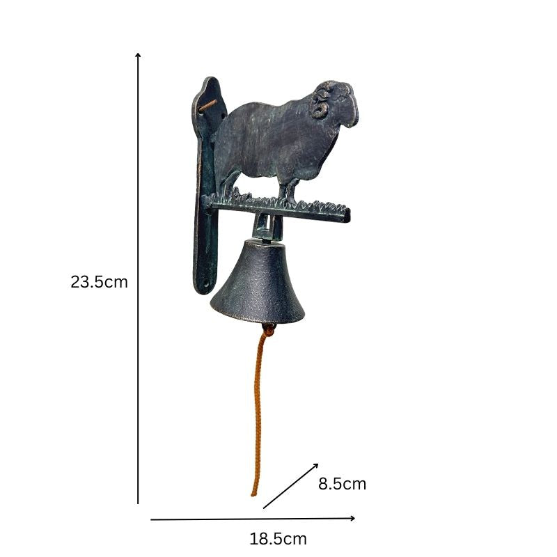 Cast-Iron Merino Ram Doorpost w Bell 23cm - Image 3
