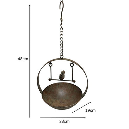 Hanging Birdfeeder w Bird On Swing 48cm - Image 3