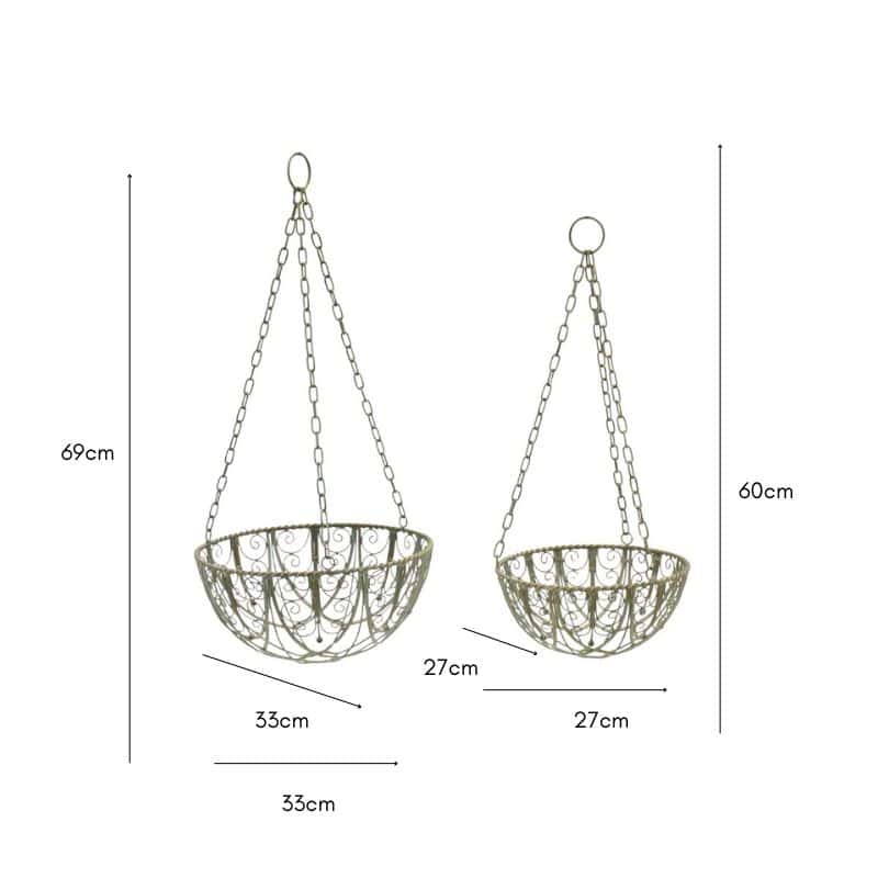 Set 2 Riviera Hanging Planter Baskets 69cm - Image 3