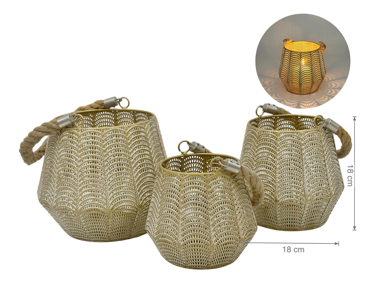 Gold Moroccan Lantern 18cm