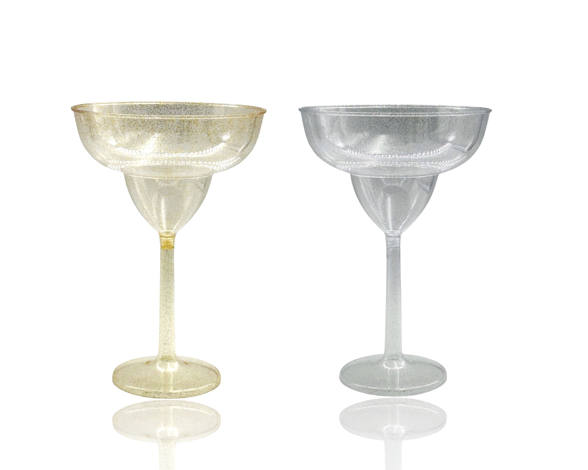 bulk 24 Glitter Plastic Jumbo Margarita Glass 877ml 24cm