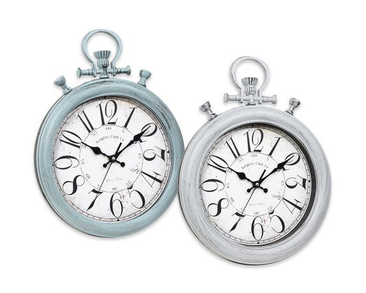 Bulk 10 Vintage Wall Clock 30x40cm 2 Asst Col