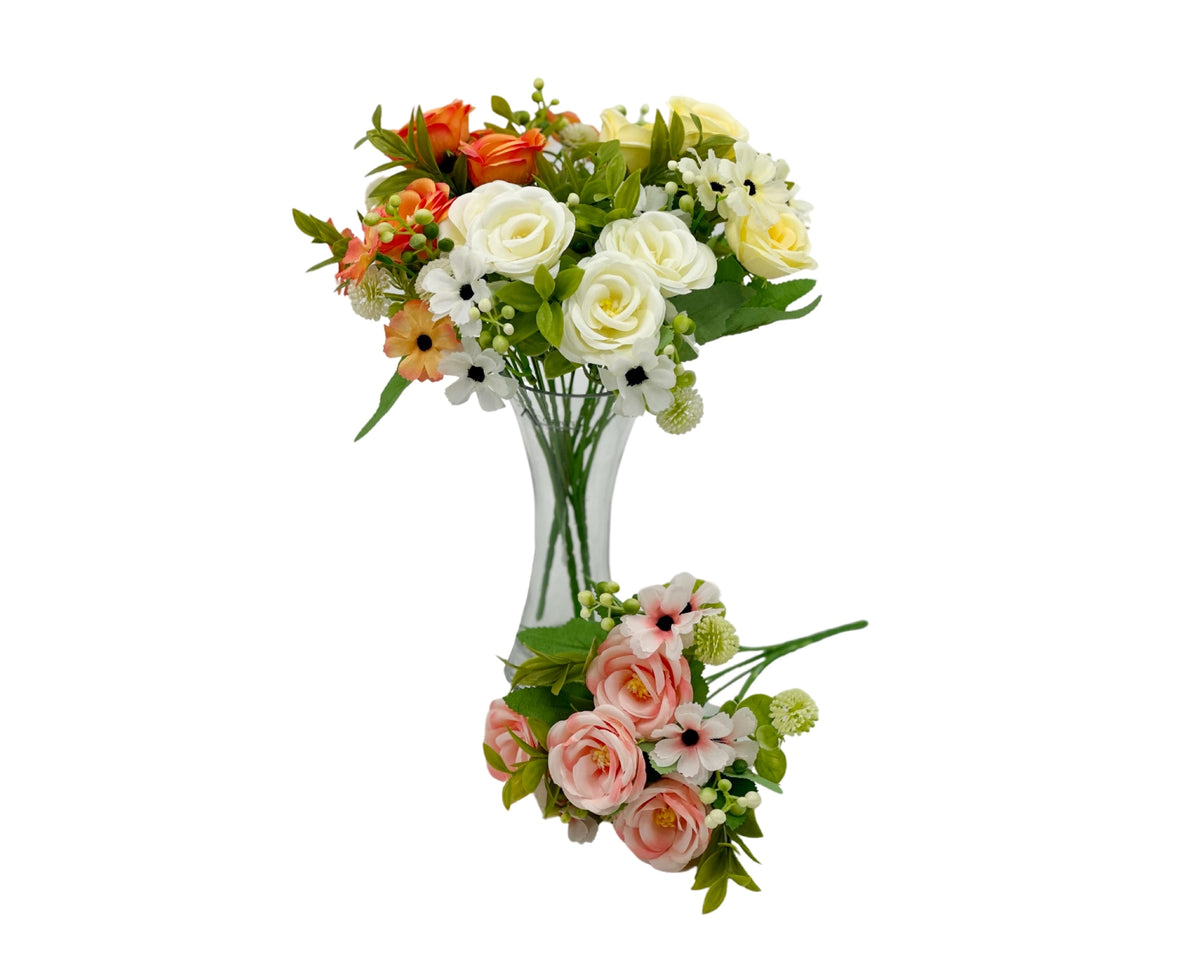 bulk 24 Artificail Rosebush Assorted 31cm