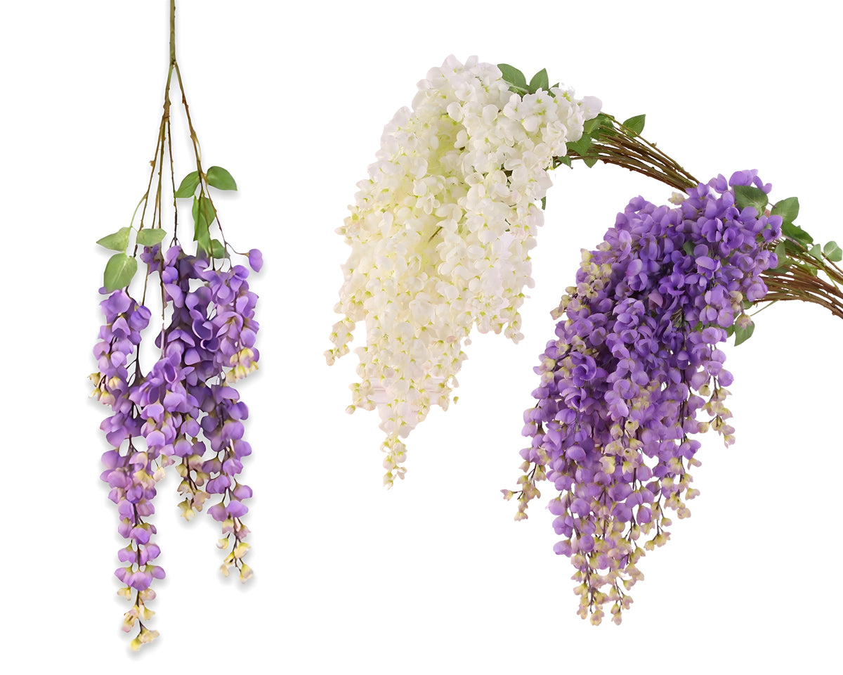 bulk 12 Artificial Wisteria Flower Assorted 106cm