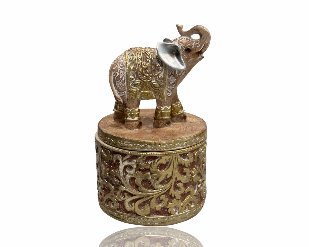 Elephant Trinket Box Ornament 16cm