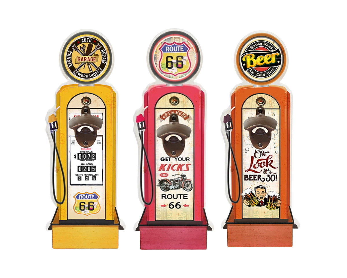 Bulk 6 Metal & Mdf Bottle Opener 15x37.5cm 3 Asst