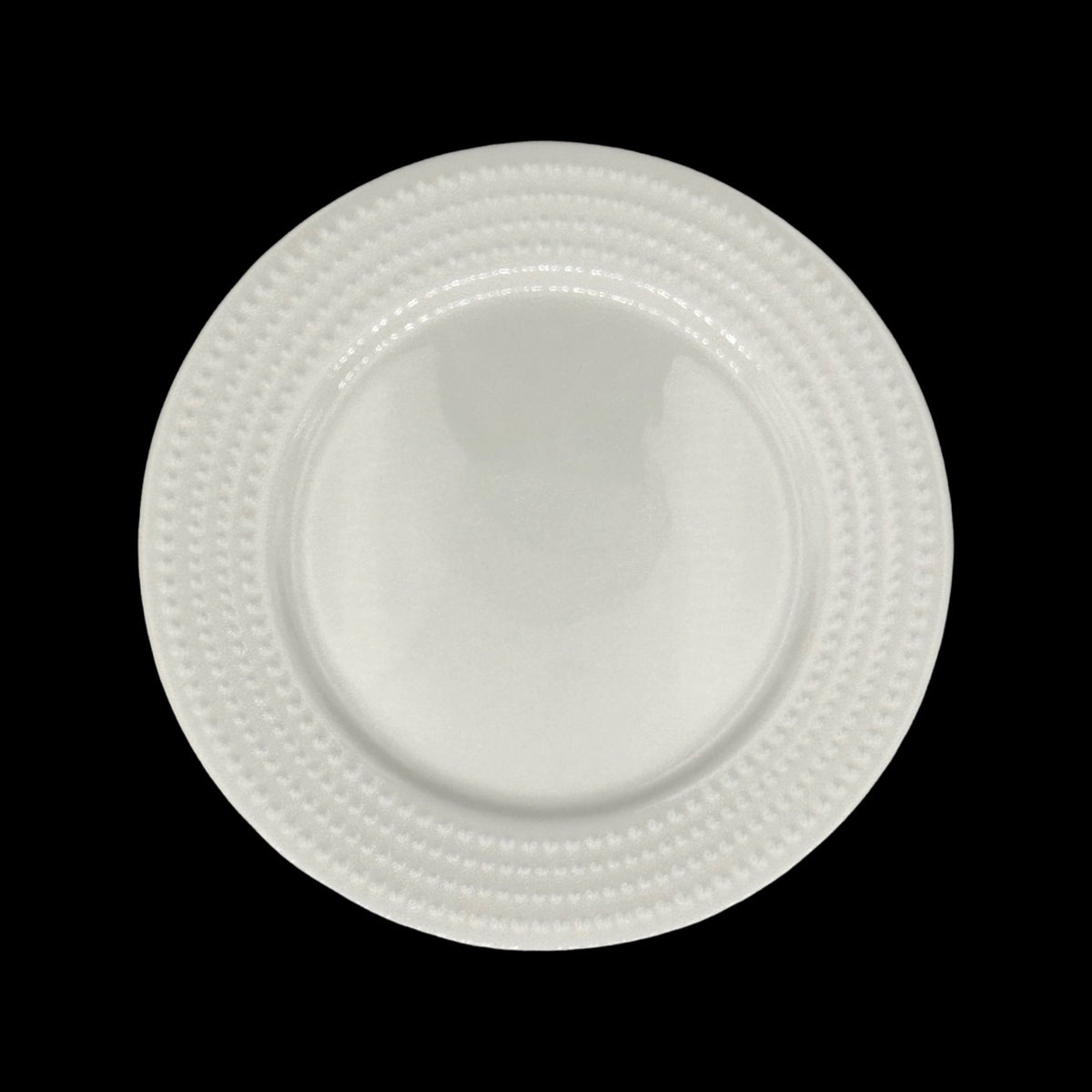 bulk 24 White Bone China Embossed Pearls Plate 23cm
