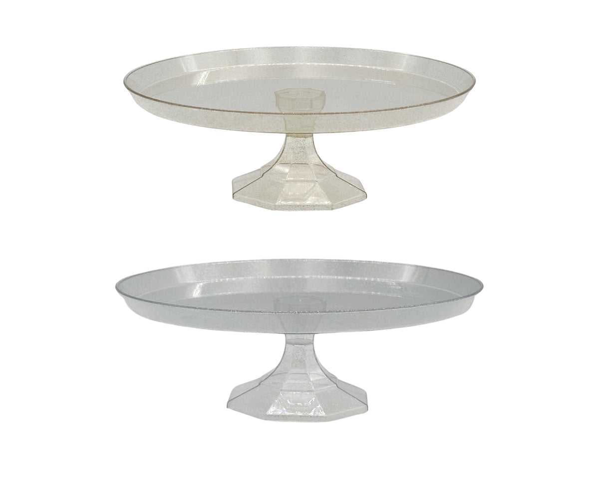 bulk 24 Glitter Plastic Cake Stand 26cm