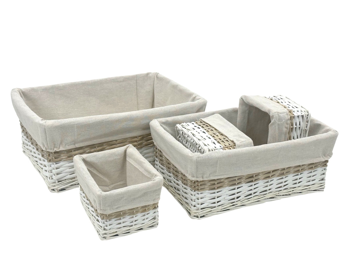 Bulk 4 Hampton Willow Rectangle Basket Set of 5