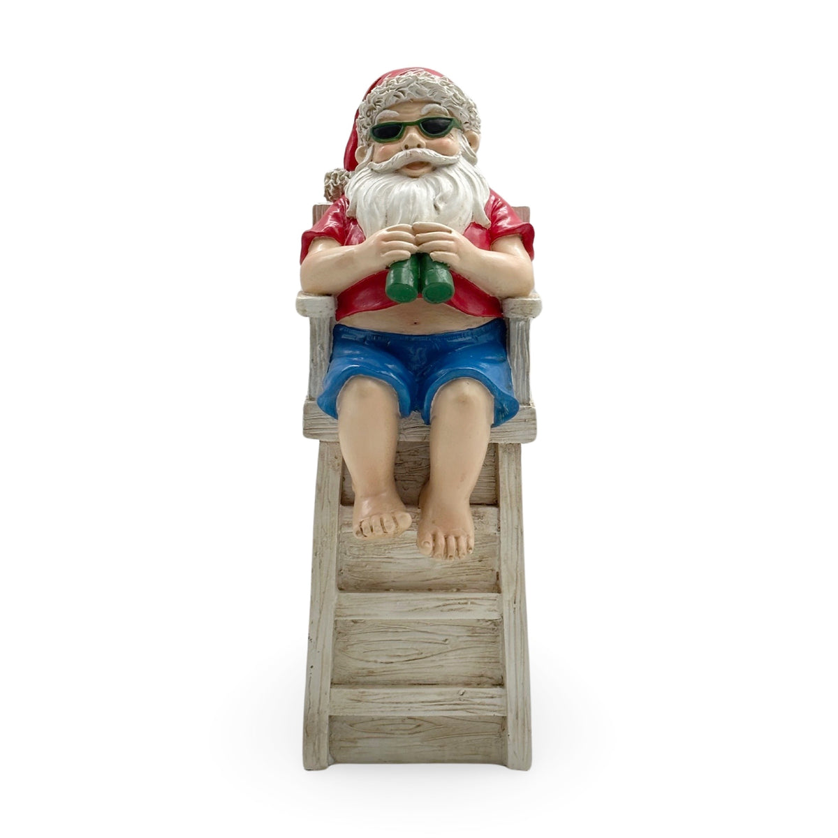Bulk 4 Xmas Lifesaver Santa Polyresin Statue 12.9x11x31.8cm
