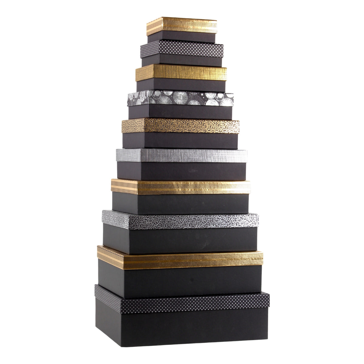Bulk 3 Delux Gold Foil On Black Gift Box Set Of 10 37x27x11cm