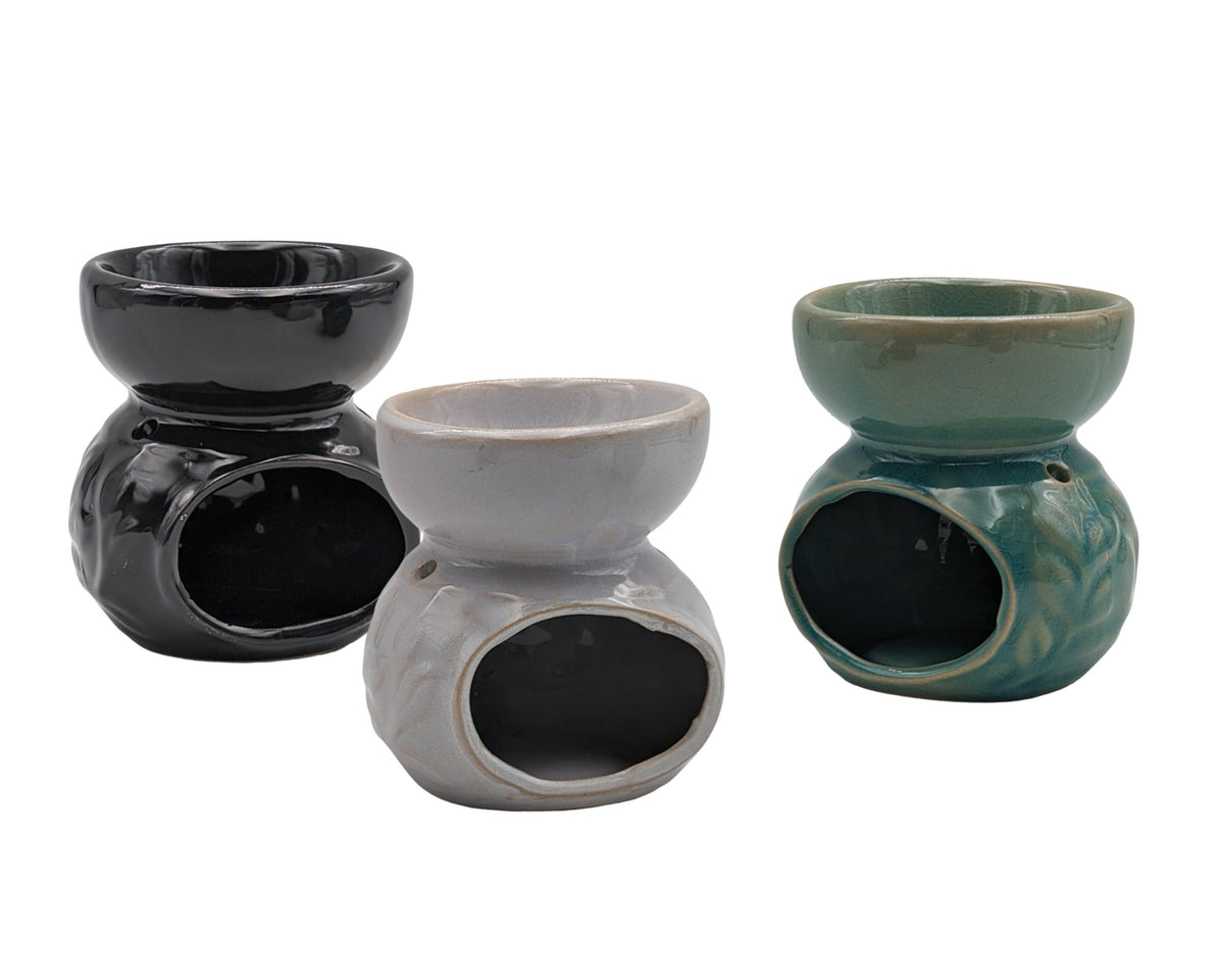 bulk 24 Embossed Ceramic Oil Burner Assorted 11cm