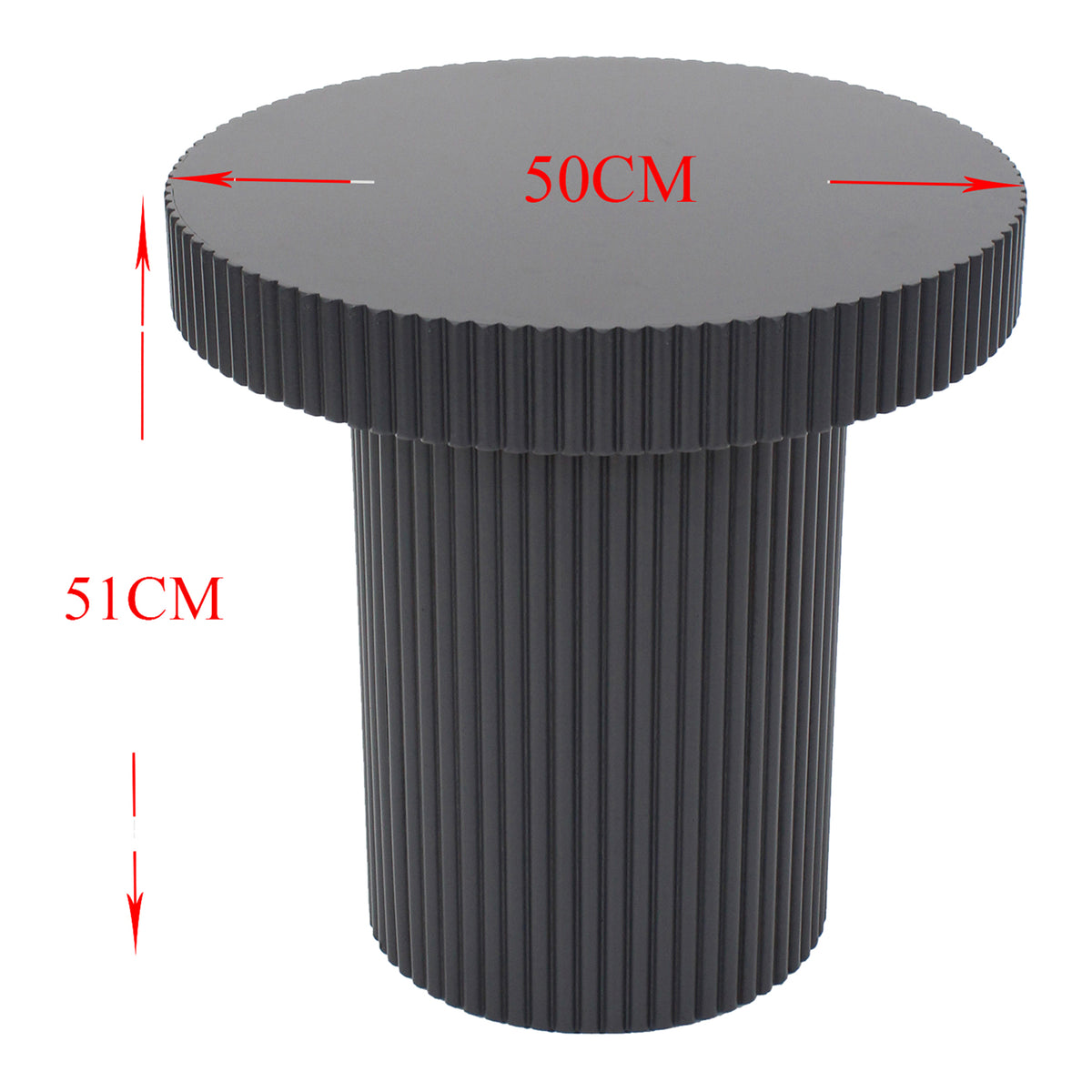 Eclipse Fluted Side Table 50x51cm - Image 4