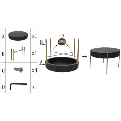 Eclipse Ribbed Coffee Table 60x35cm - Image 4