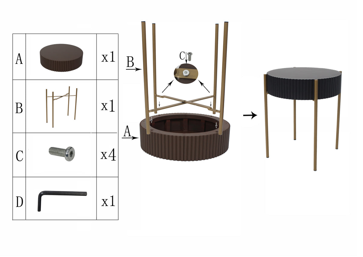 Eclipse Ribbed Side Table 41x47cm - Image 4