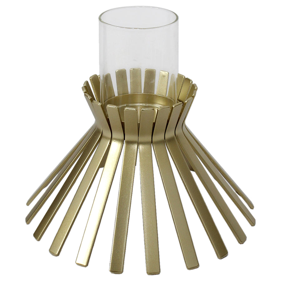 Aura Slatted Pillar Candleholder 23x21cm - Image 3