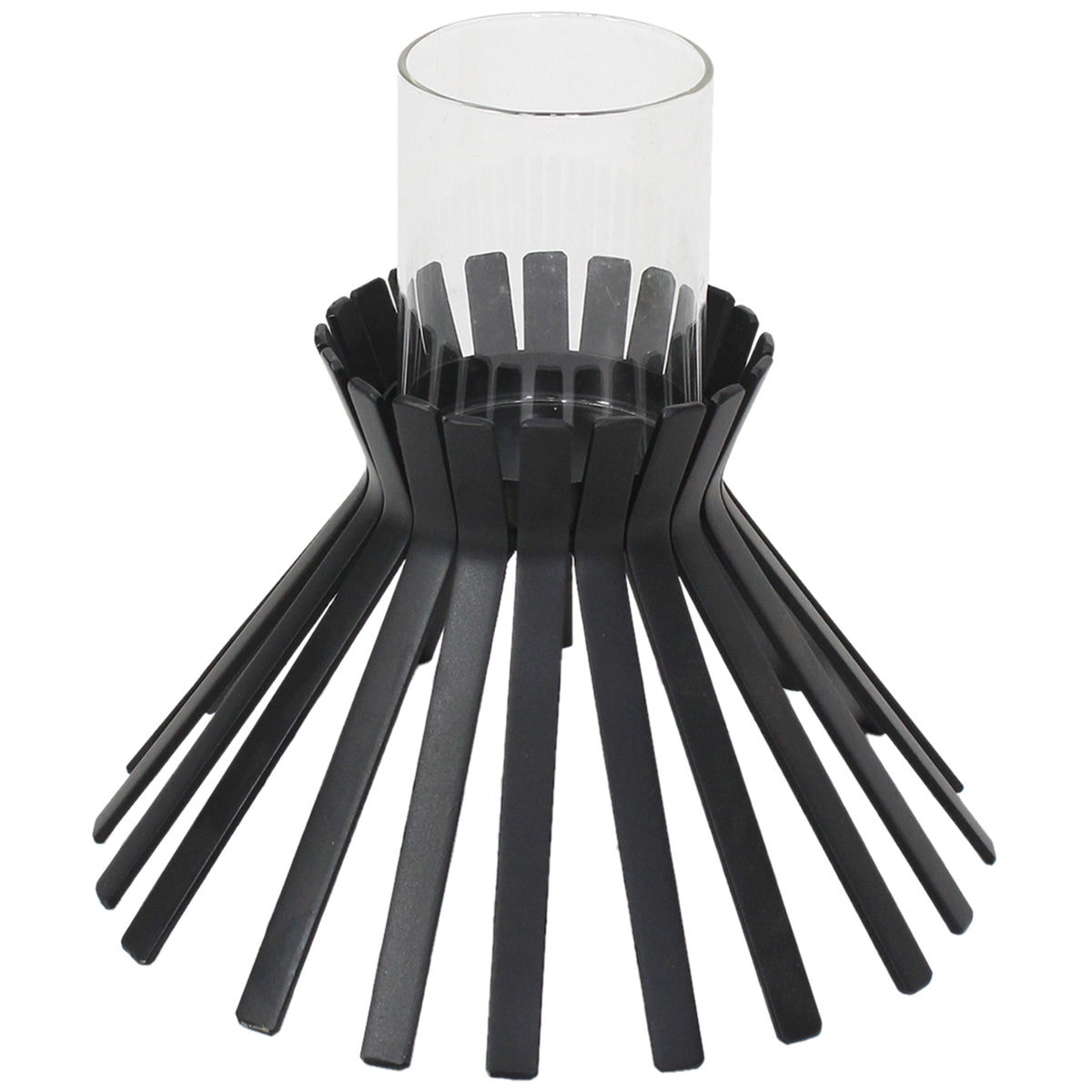 Eclipse Slatted Pillar Candleholder 23x21cm - Image 2