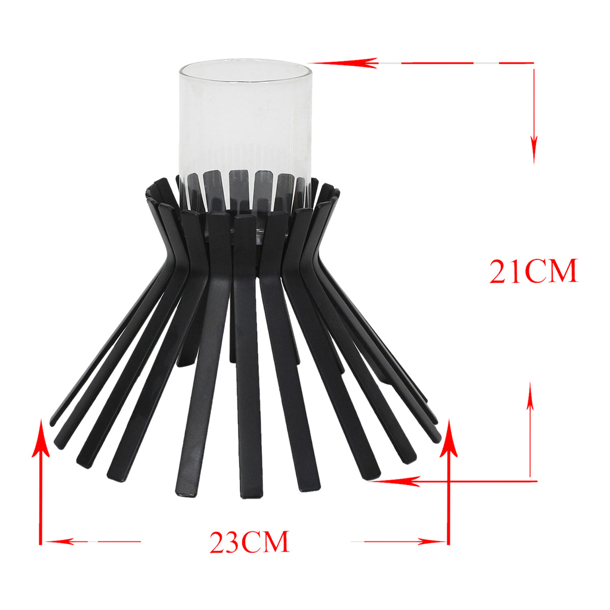 Eclipse Slatted Pillar Candleholder 23x21cm - Image 4