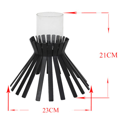 Eclipse Slatted Pillar Candleholder 23x21cm - Image 4