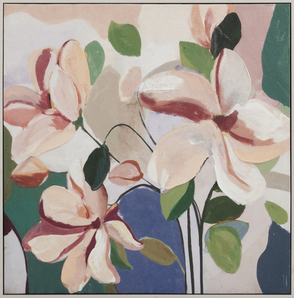 Floral Textured Wallart 80x80cm