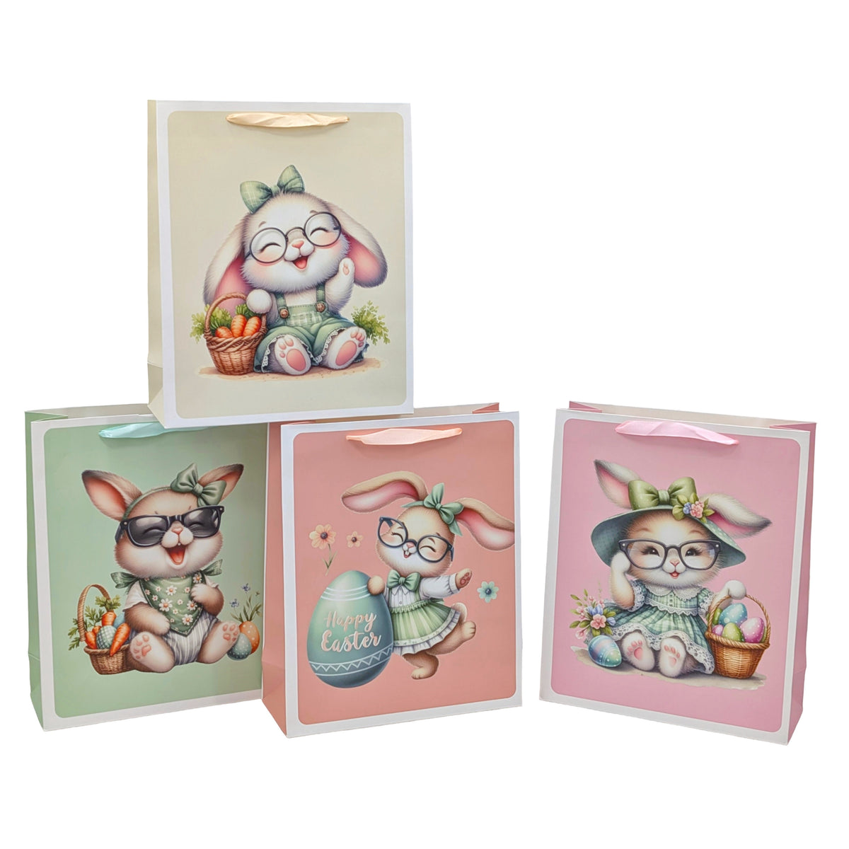 Bulk 24 Playful Easter Gift Bag Xlrg 31x42x12cm 4 Asst