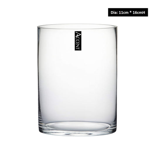 bulk 12 Glass Cylinder Vase 16cm