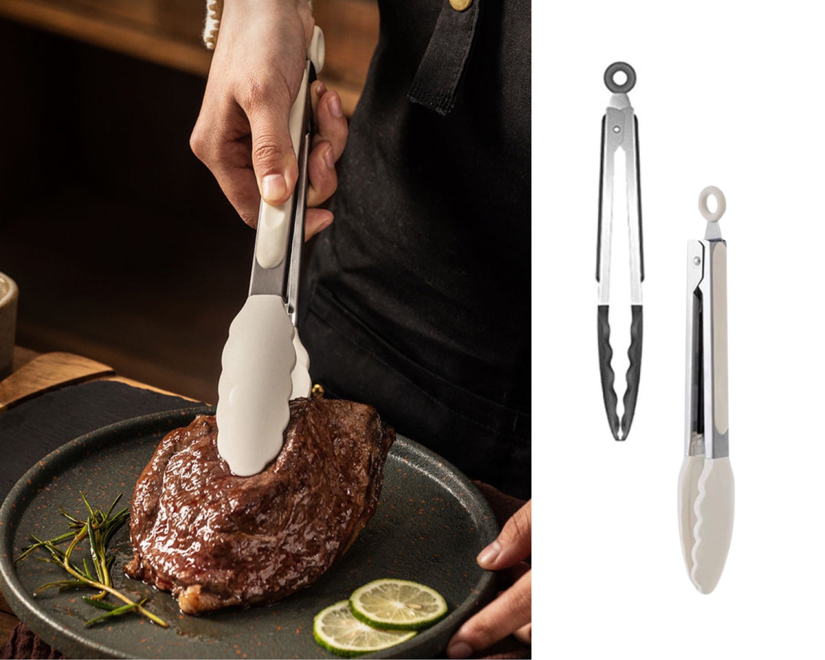 Bulk 24 Accent Silicone Tongs 34x3.5cm 2 Asst