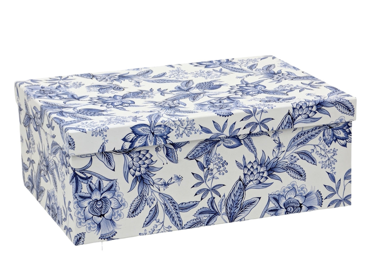 Bulk 2 White Blue Floral Gift Box Set 18 43x34x16cm