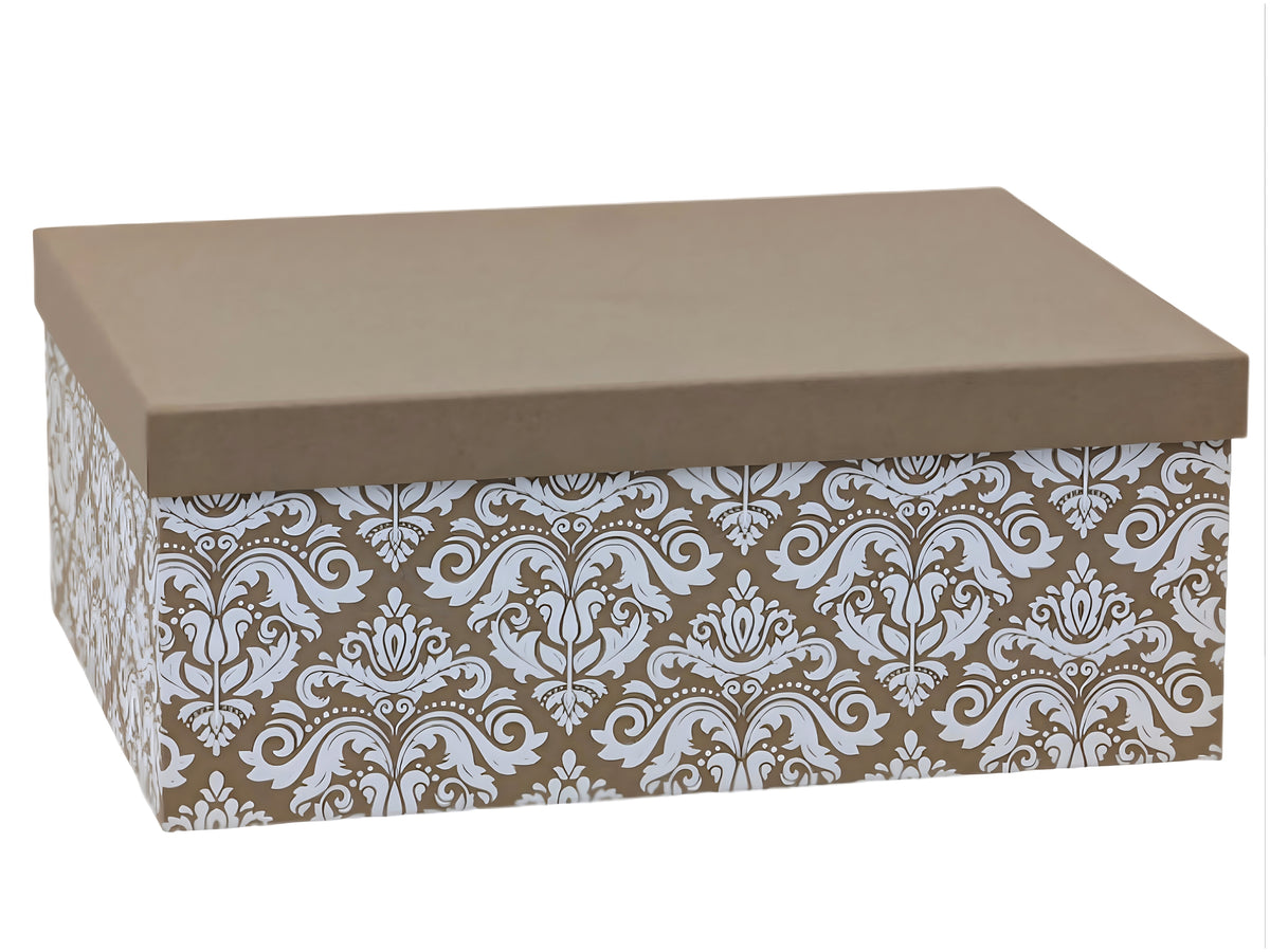 Bulk 2 Kraft Damask Gift Box Set 18 43x34x16cm