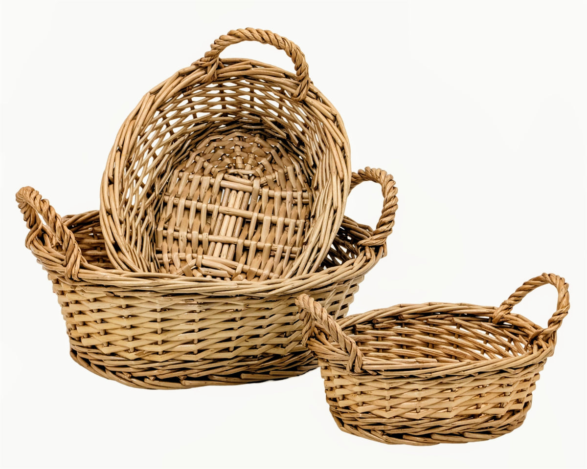 Bulk 6 Willow Catering Baskets s3 32x27x11.5cmh