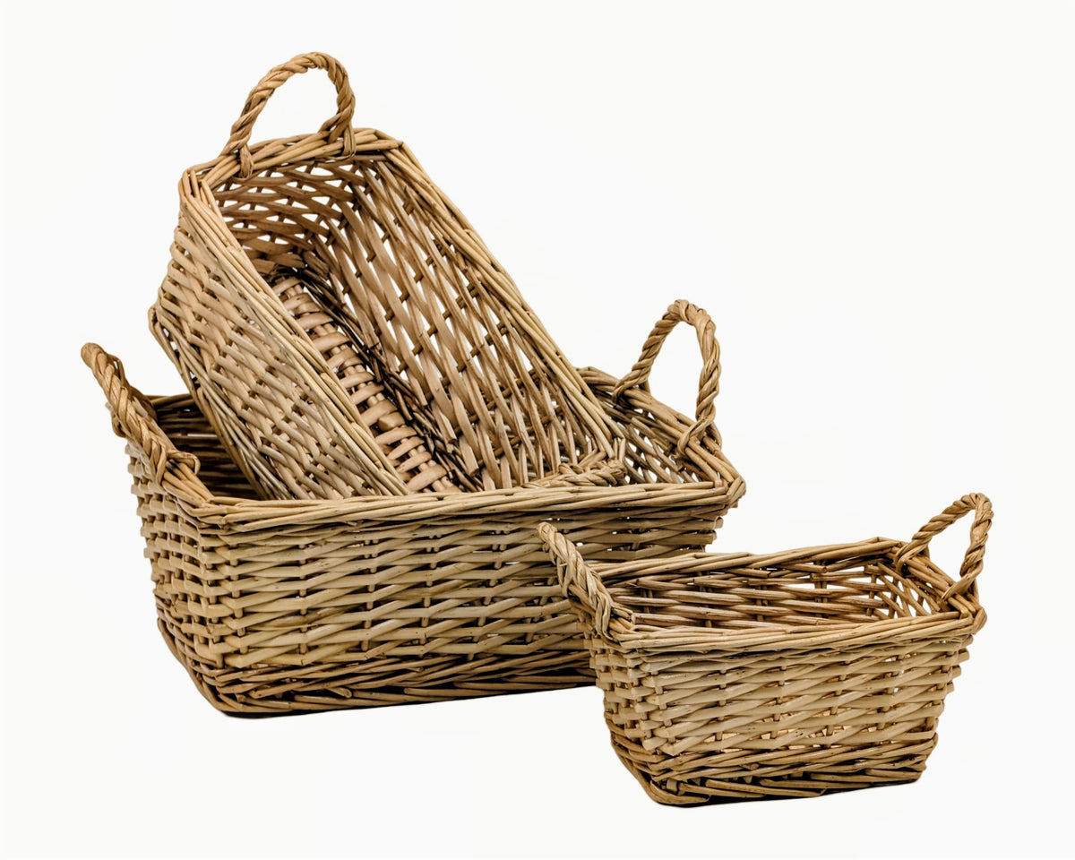 Bulk 6 Willow Catering Baskets s3 29x24x13cmh